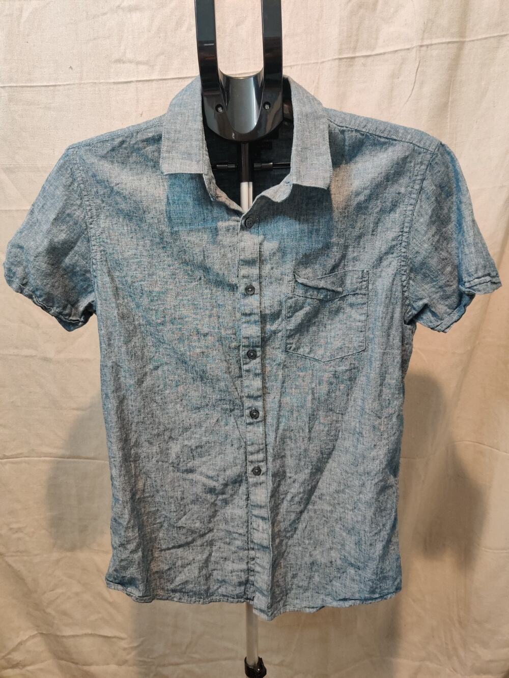 Vintage Marc Anthony Shirt Men's Size Small Button Up Linen Blend Short Sleeve